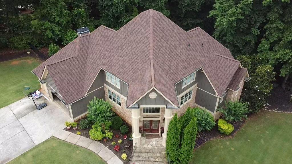 refinished roof with GAF HDZ Hickory Roofing Shingles