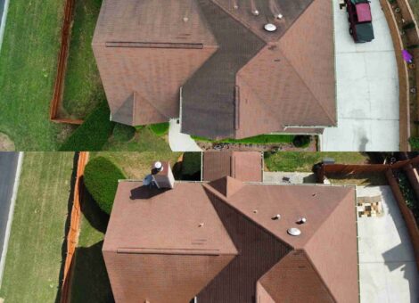 soft wash roof cleaning before and after