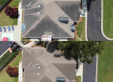 soft wash roof cleaning before and after