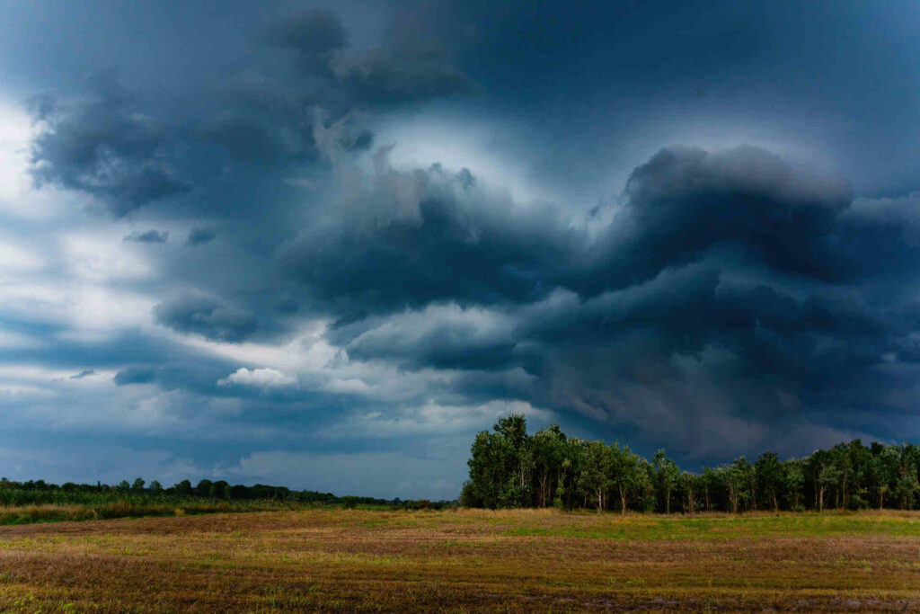 Photograph of storm clouds over a field in Monroe, GA